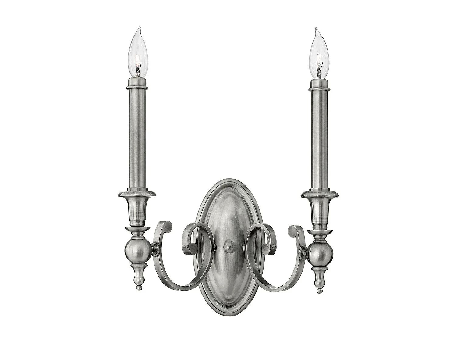 Elstead Yorktown 2 ljus inomhusljus vägglampa antik nickel, E14