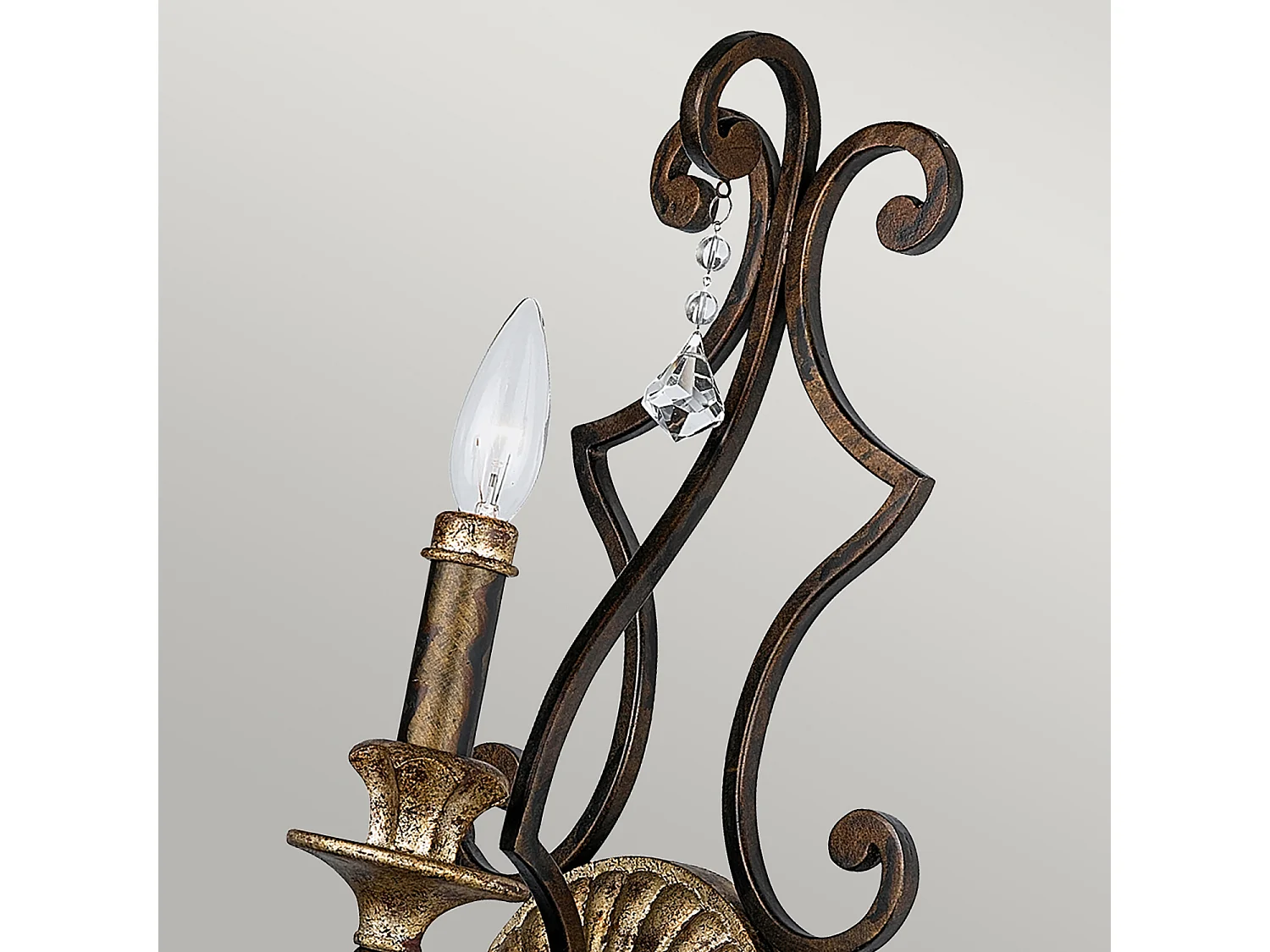 Elstead Marquette - 1 Licht Innenkerze Wandleuchte Antik Bronze, E14