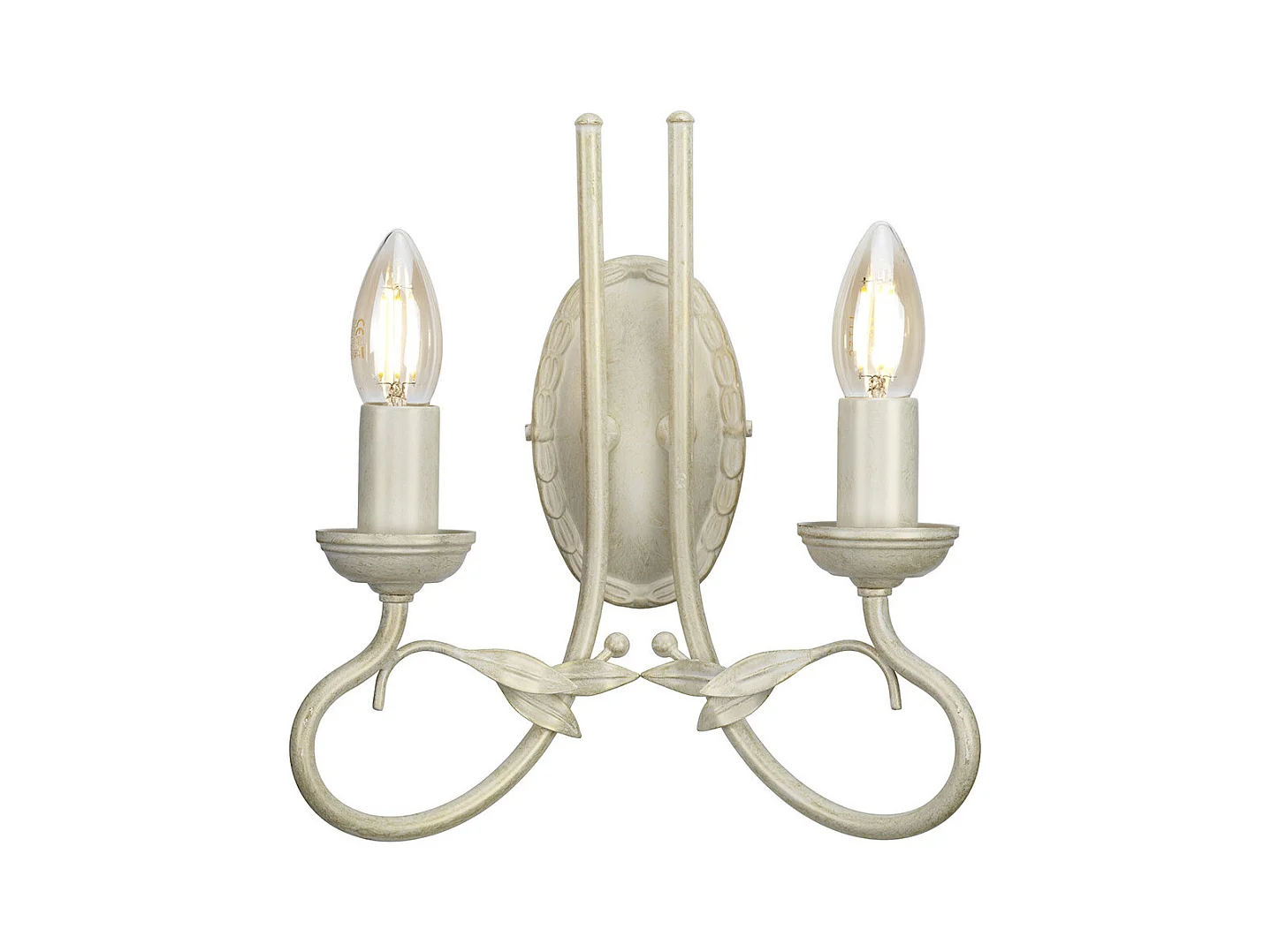 Elstead Olivia - 2 Licht Innenkerze Wandleuchte Gold, Elfenbein, E14
