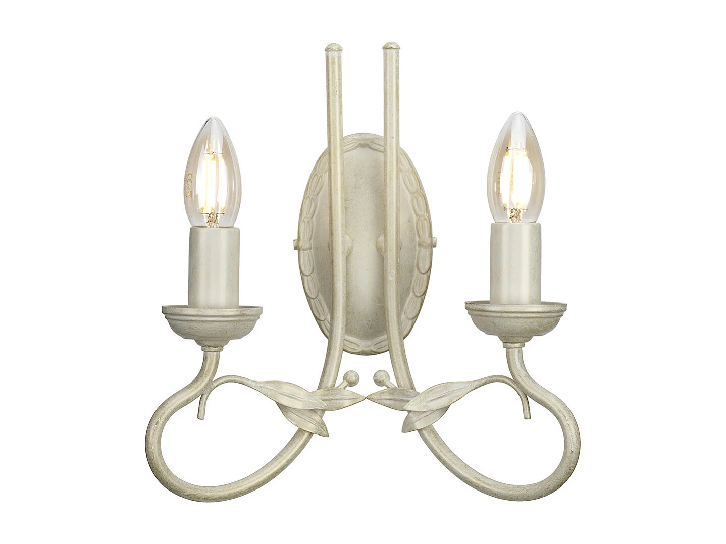 Elstead Olivia - Applique per interni a 2 luci con candela oro, avorio, attacco E14