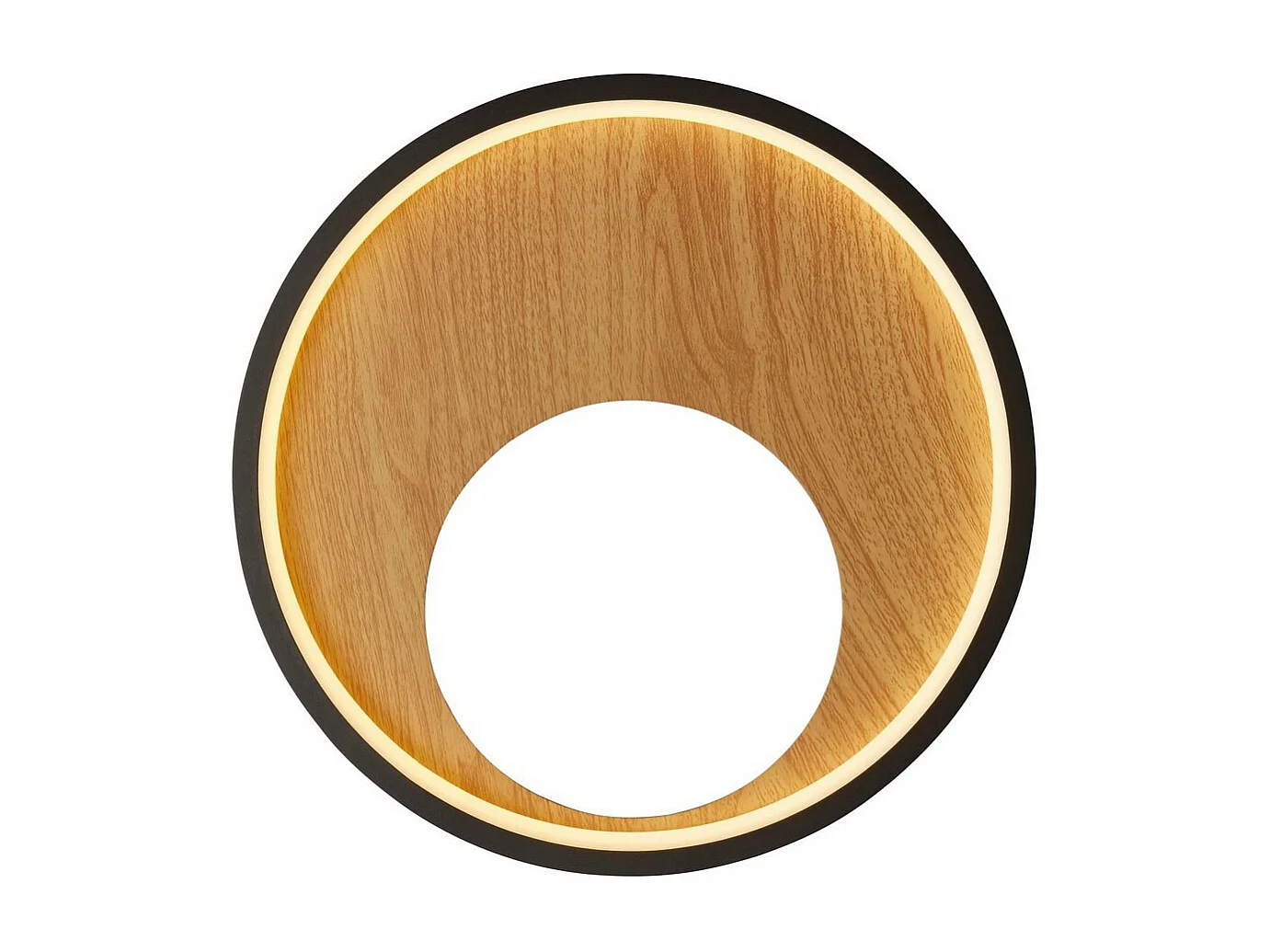 Searchlicht Curio Wandleuchte Schwarz, Holz