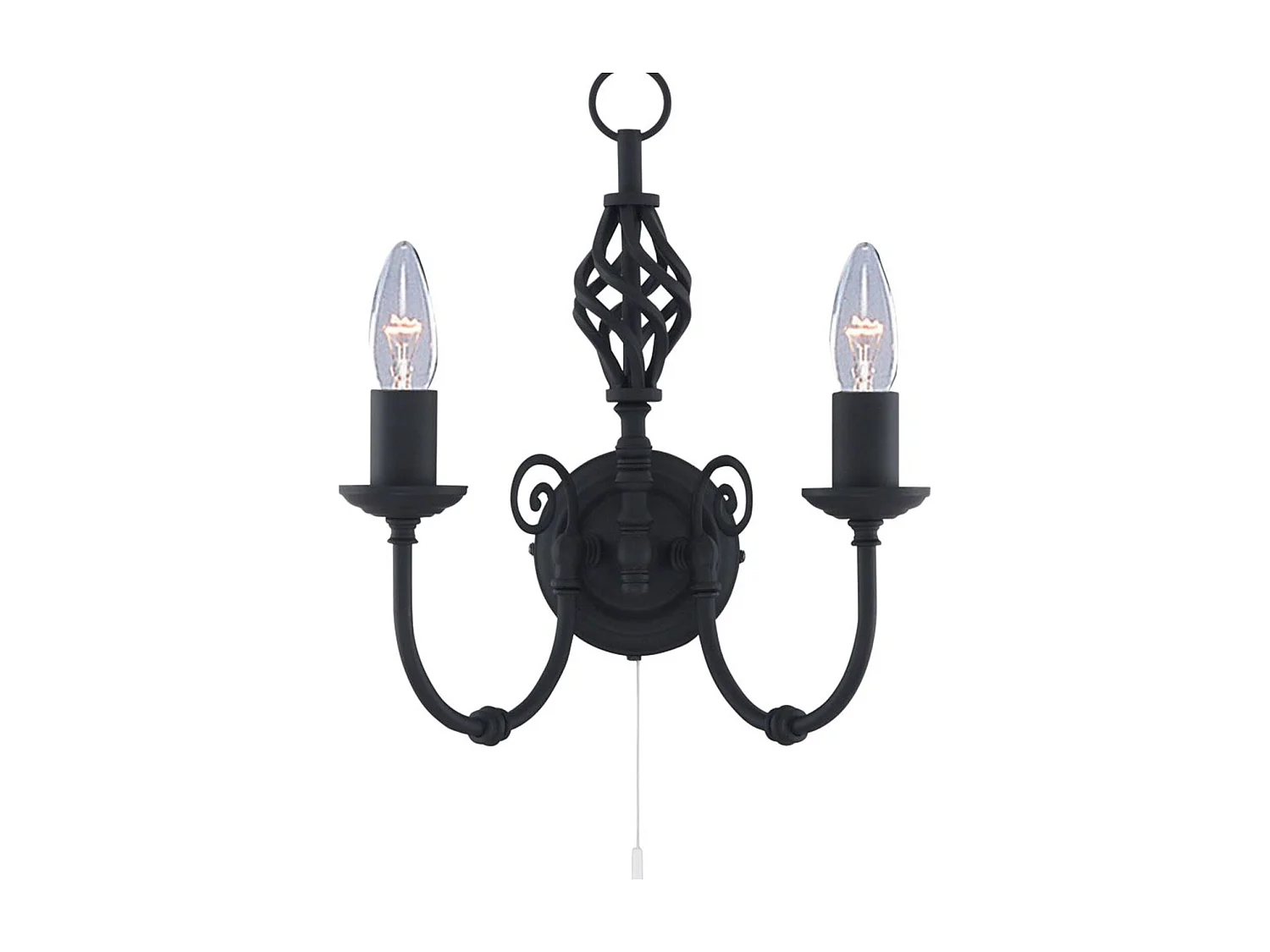 Searchlicht Zanzibar - 2 licht Indoor Candle Wandleuchte Schwarz, E14