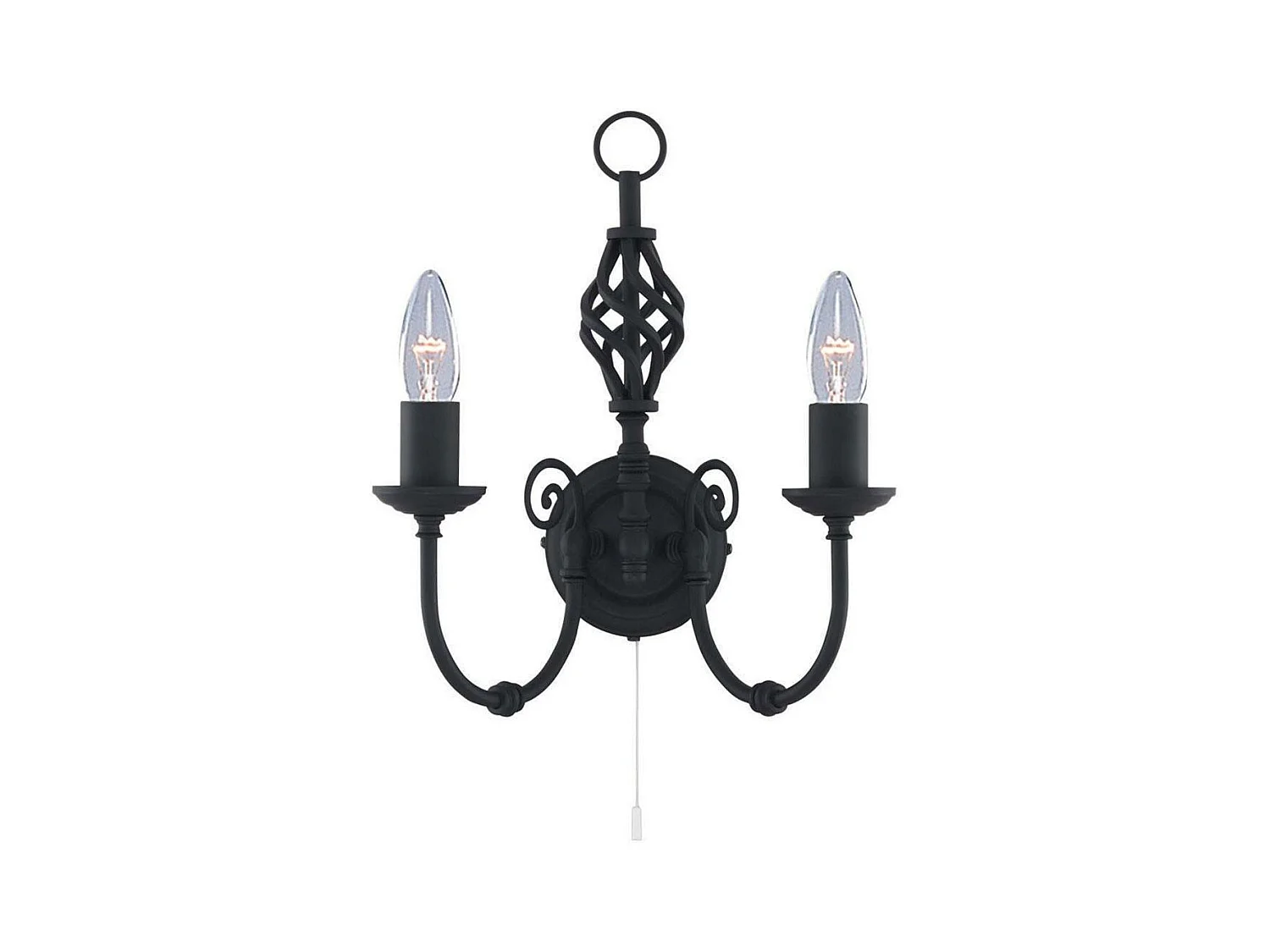 Searchlicht Zanzibar - 2 licht Indoor Candle Wandleuchte Schwarz, E14