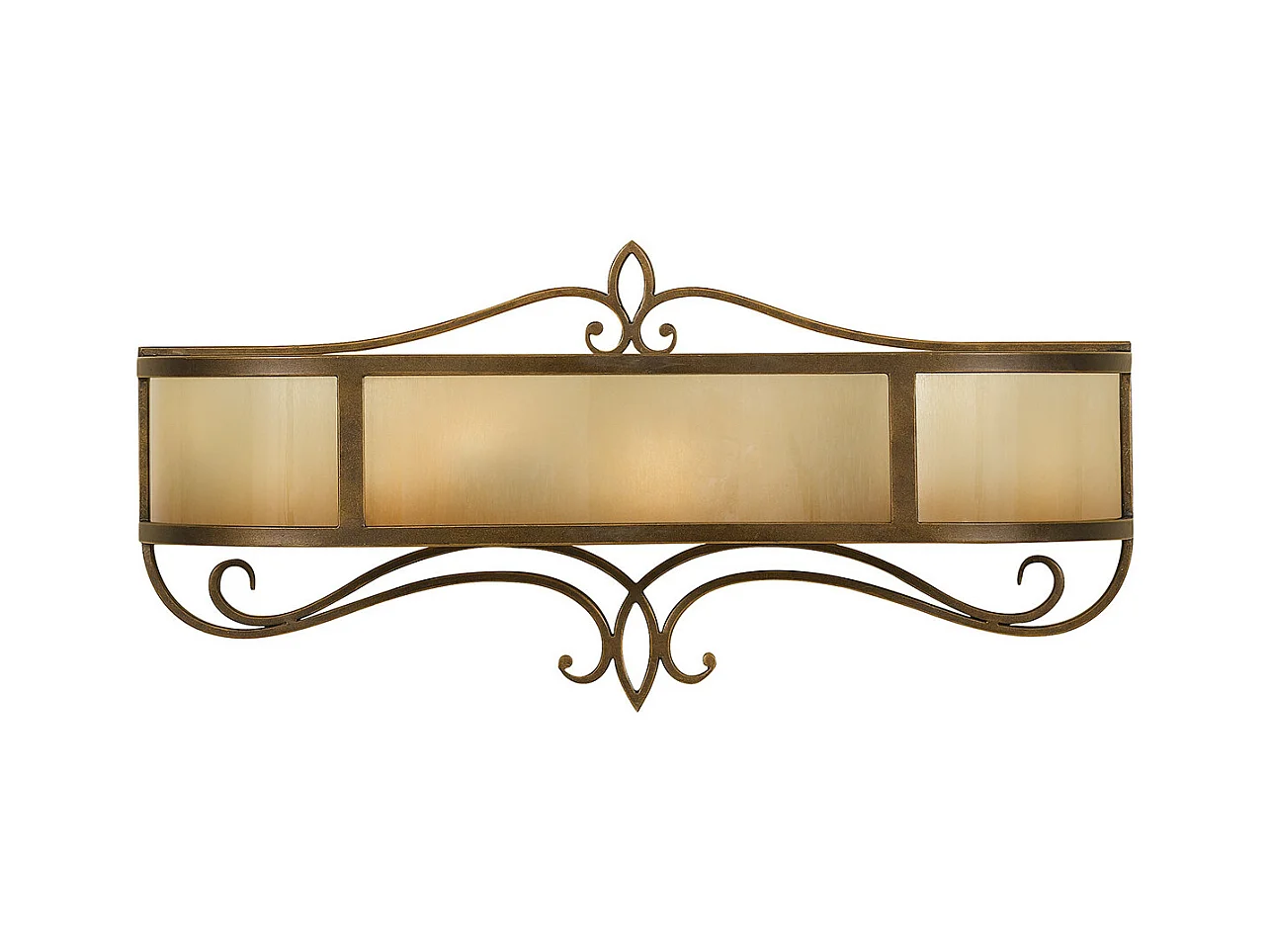 Elstead Justine - 2 Licht Innenwandleuchte Bronze mit Eichenglas, E14