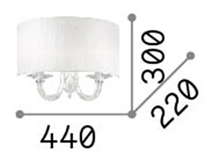 Ideal Lux Swan - Aplique de pared con vela de vidrio para interiores de 2 luces, cromo, E14
