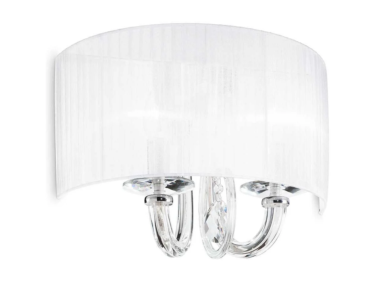 Ideal Lux Swan - Lampada da parete a candela in vetro per interni a 2 luci Cromo, E14