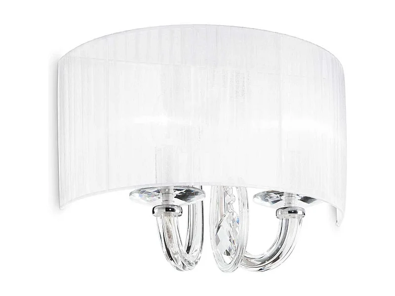 Ideal Lux Swan - Aplique de pared con vela de vidrio para interiores de 2 luces, cromo, E14