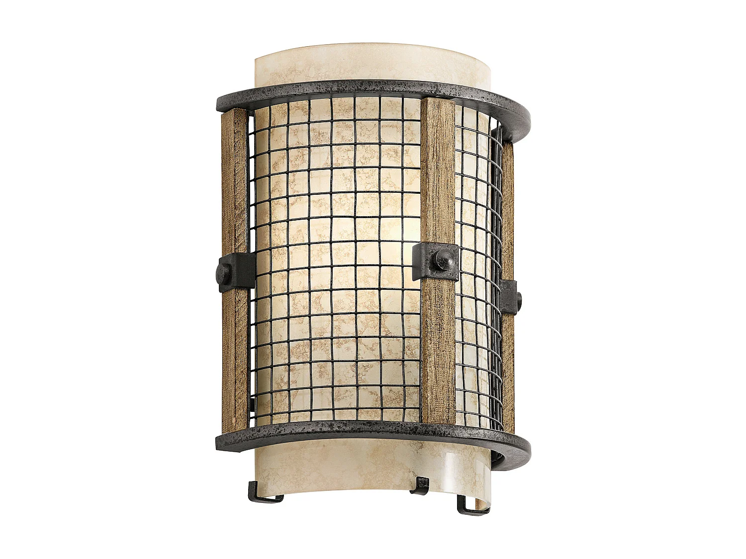 Elstead Ahrendale 1 ljus inomhusvägglampa meshjärn, E14