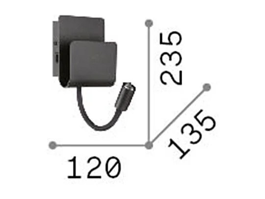 Ideal Lux PROBE - Integrierte LED-Innenlesewandleuchte 1 Hellweiß 3000K