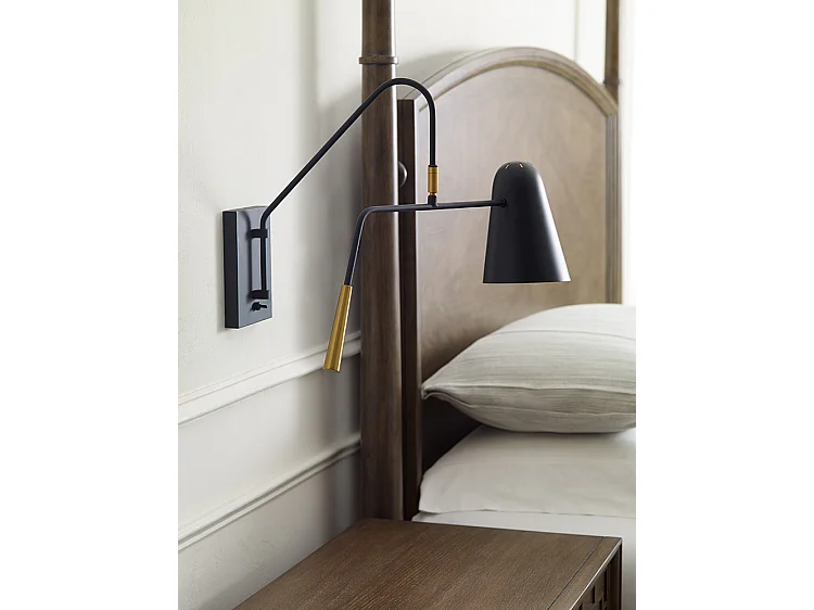 Elstead Simon 1 Licht Wandleuchte, Midnight Black, E27