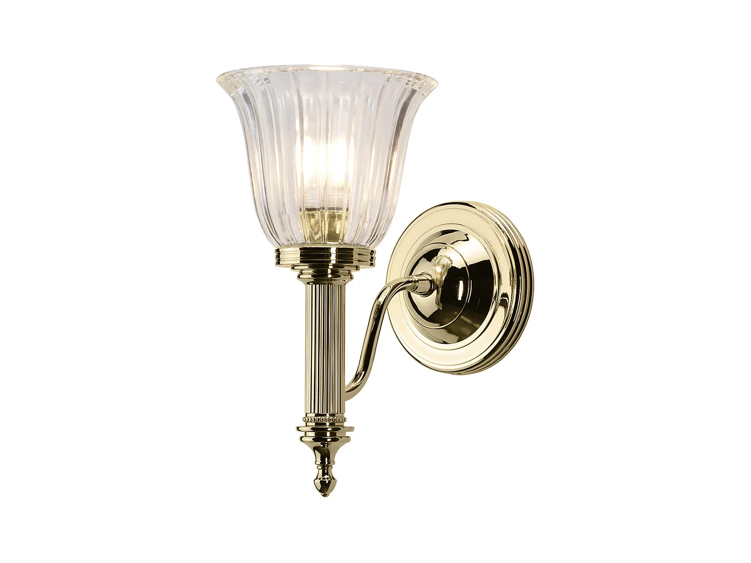 Elstead Carroll - 1 applique da parete per bagno in ottone lucido IP44, G9