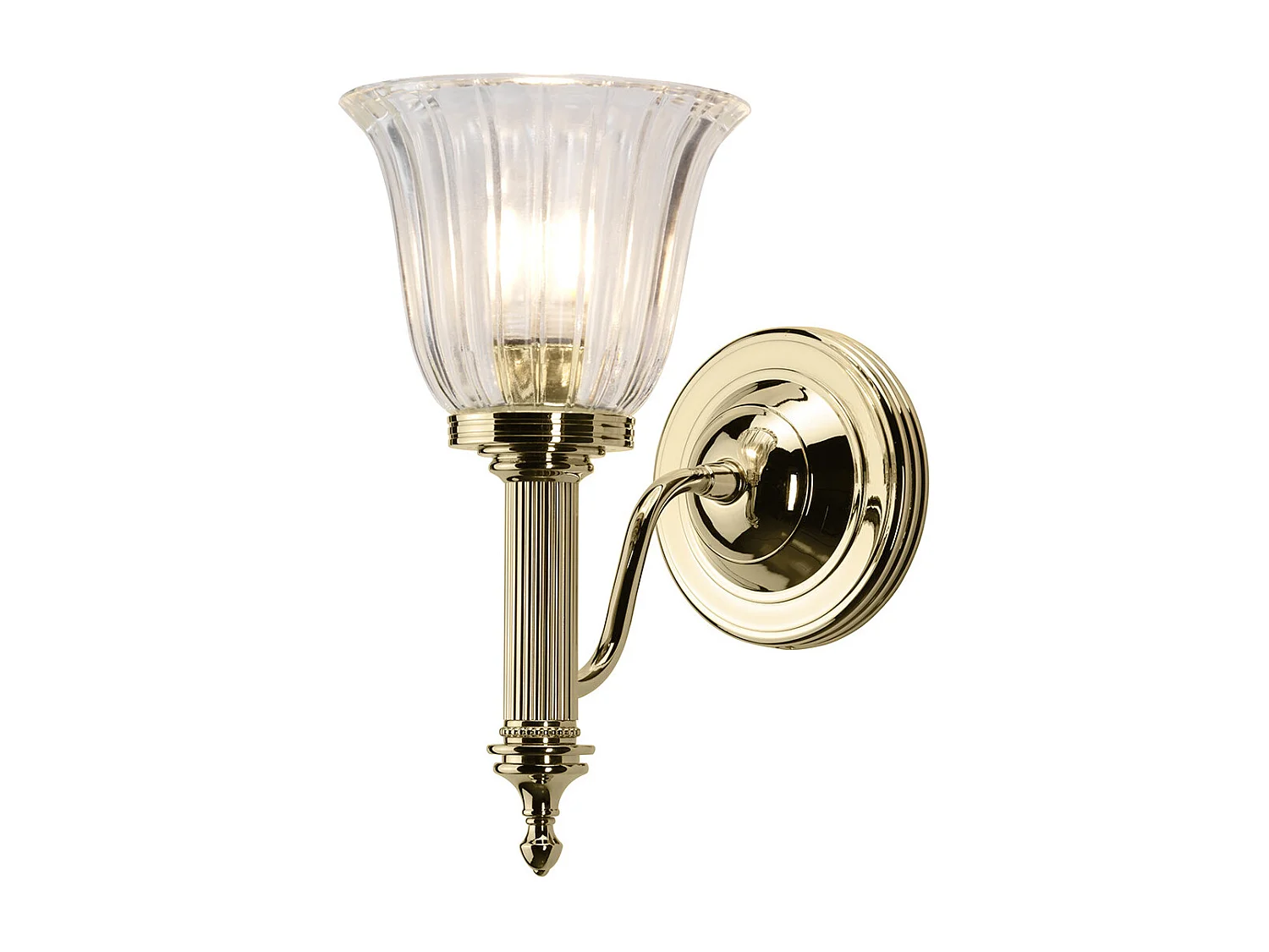 Elstead Carroll - 1 Licht Badezimmer Wandleuchte aus poliertem Messing IP44, G9