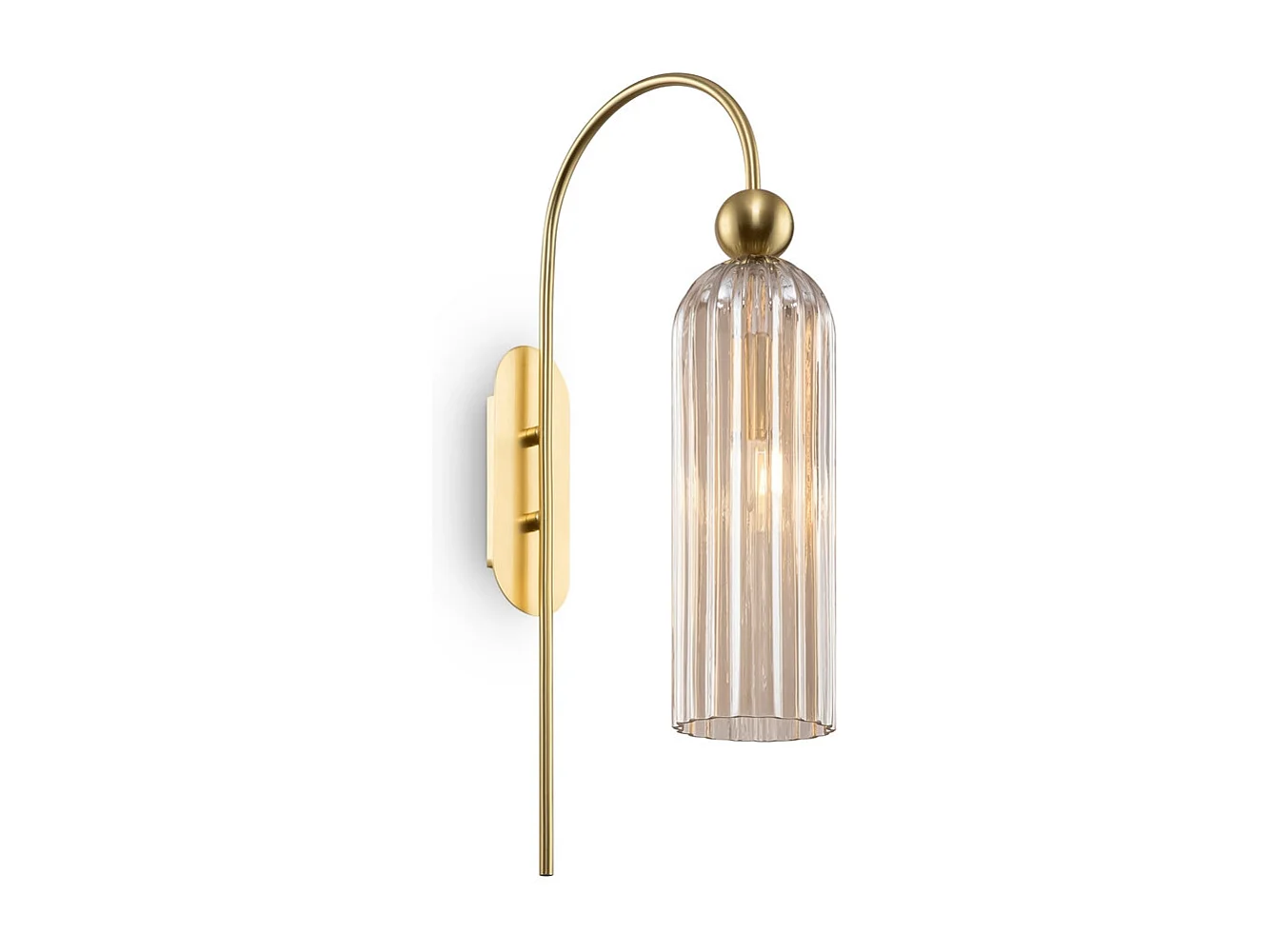 Maytoni Antic Lampada da parete moderna oro, paralume in vetro cognac