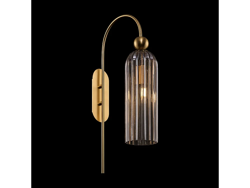 Maytoni Antic Lampada da parete moderna oro, paralume in vetro cognac