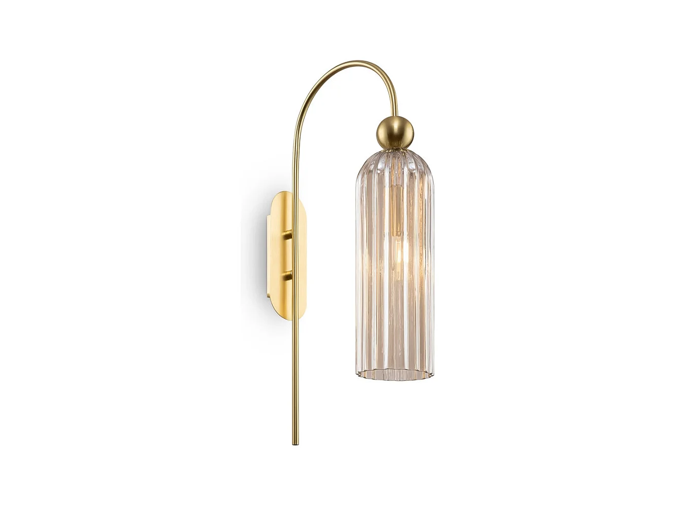 Maytoni Antic Lampada da parete moderna oro, paralume in vetro cognac