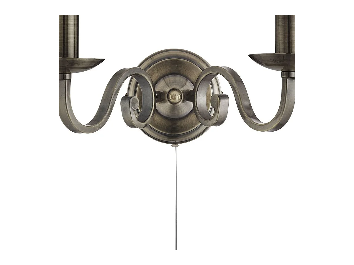 Searchlicht Richmond - 2 Licht Innenkerze Wandleuchte Antik Messing, E14
