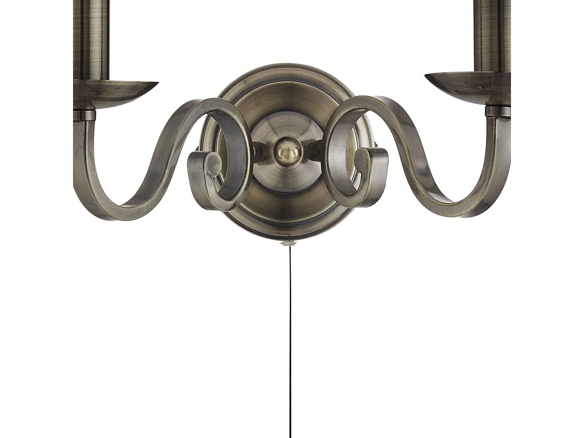 Searchlight Richmond - Lampada da parete a candela per interni a 2 luci in ottone antico, E14