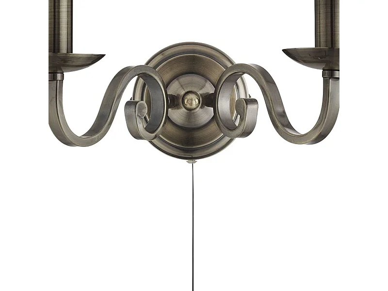 Searchlicht Richmond - 2 Licht Innenkerze Wandleuchte Antik Messing, E14