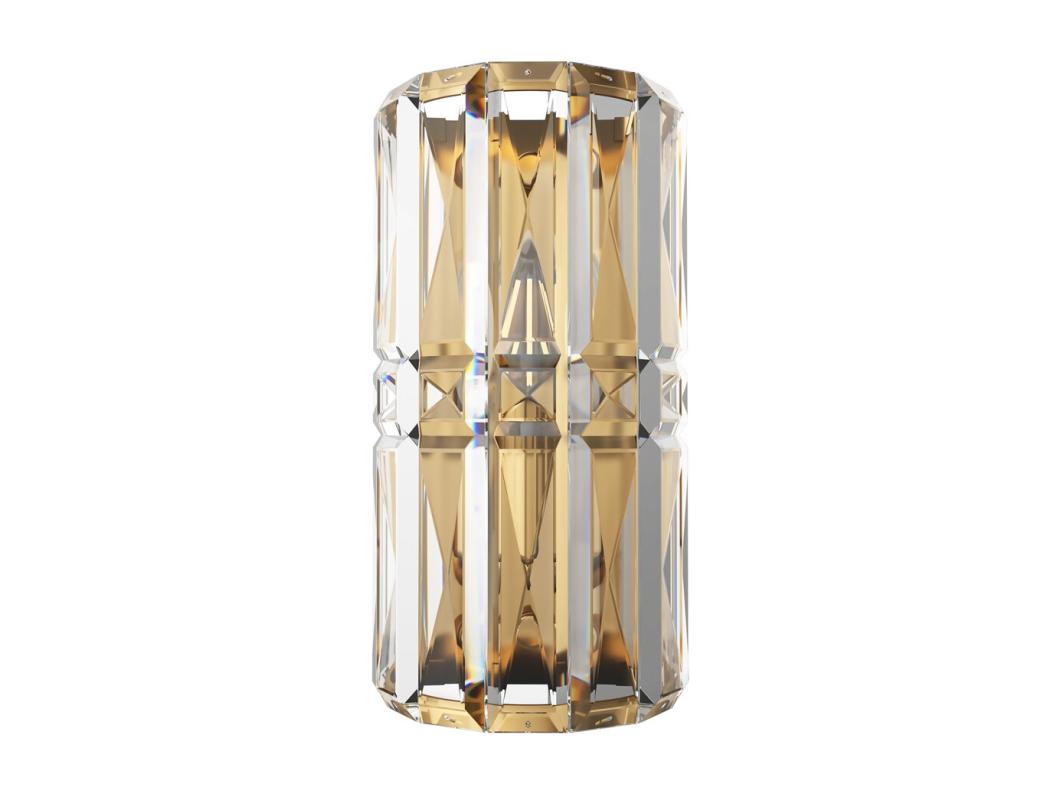 Maytoni Facet Lámpara de pared neoclásica de vidrio y cristal Oro