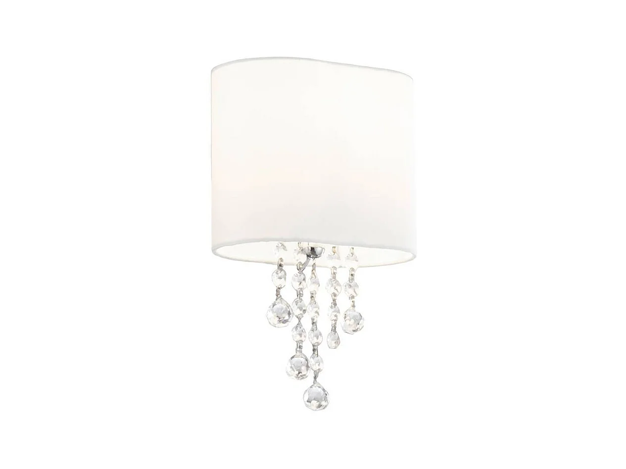 Searchlight Nina - Applique da interno a 1 luce Cromo, Cristallo con Paralume, E14