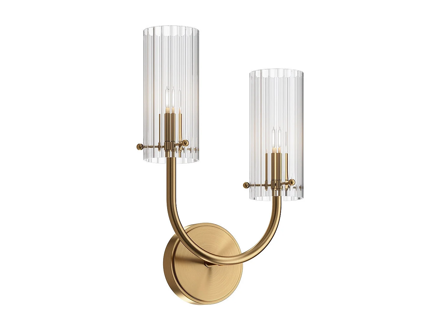 Maytoni Arco Neoklassizistische Wandlampe Messing, Glasschirm