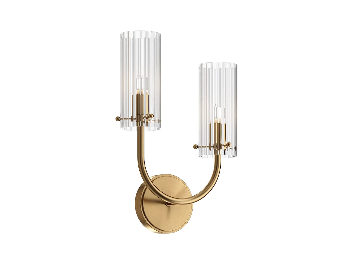 Maytoni Arco Lampada da parete neoclassica Ottone, paralume in vetro
