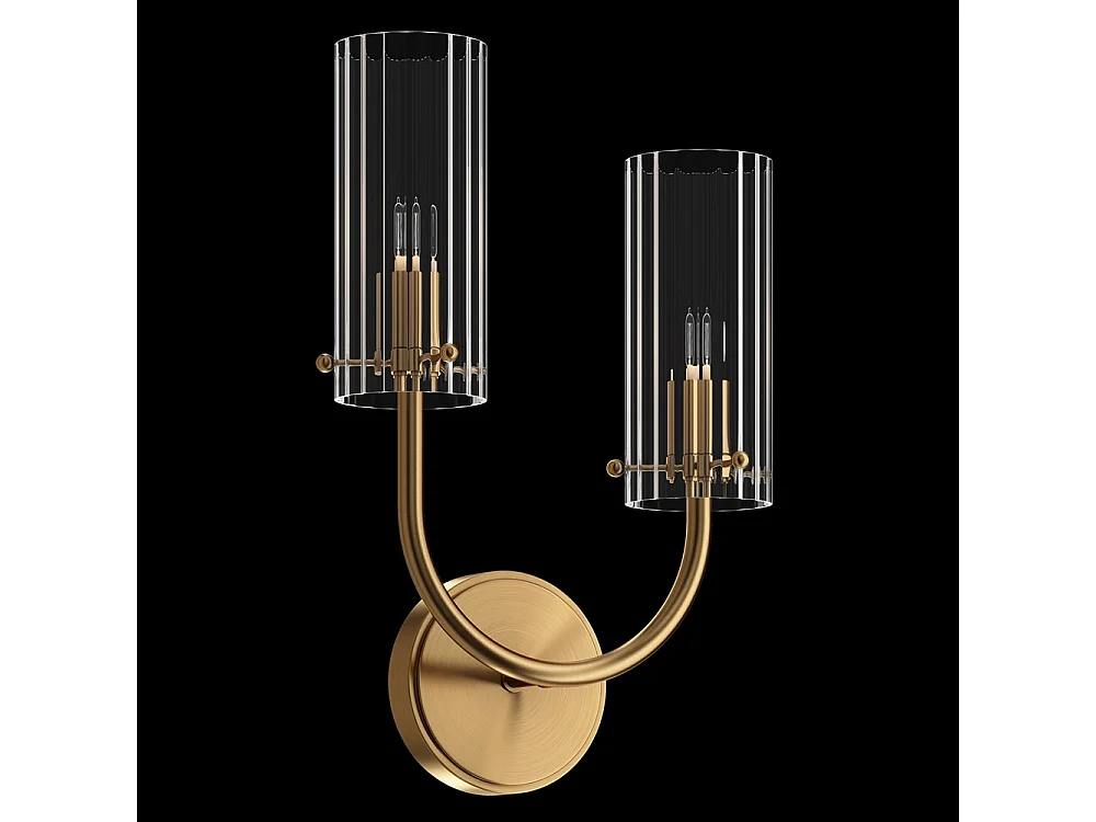 Maytoni Arco Neoklassizistische Wandlampe Messing, Glasschirm