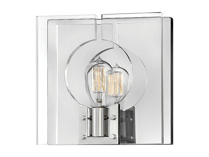 Lámpara de pared contemporánea en acero niquelado pulido y acrílico 1 luz E27 Ludlow