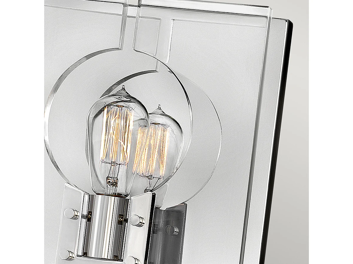 Lámpara de pared contemporánea en acero niquelado pulido y acrílico 1 luz E27 Ludlow