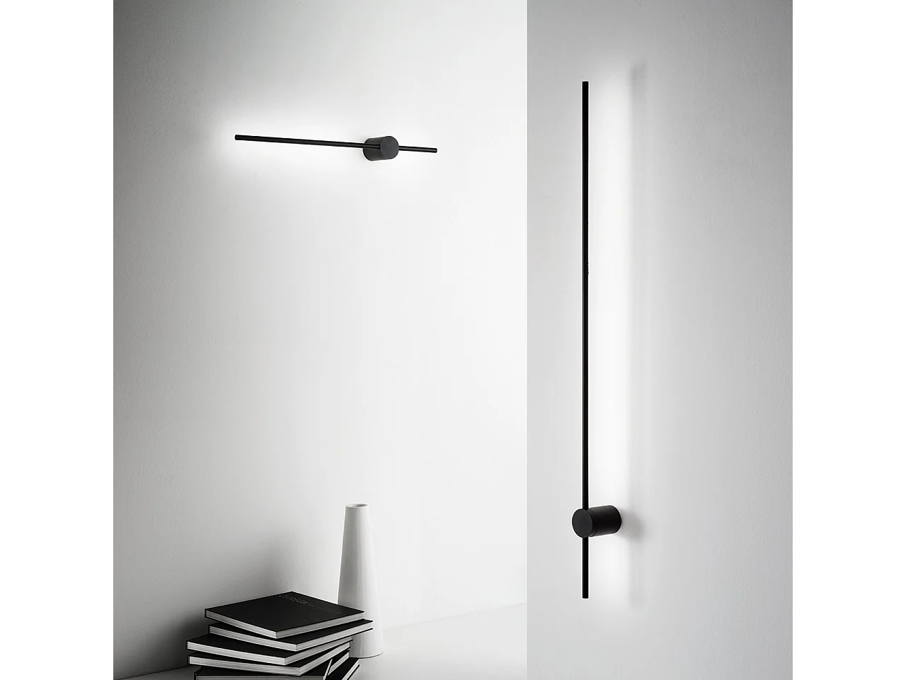 Ideal Lux ESSENCE Integrierte LED-Wandleuchte Schwarz 70cm 3000K