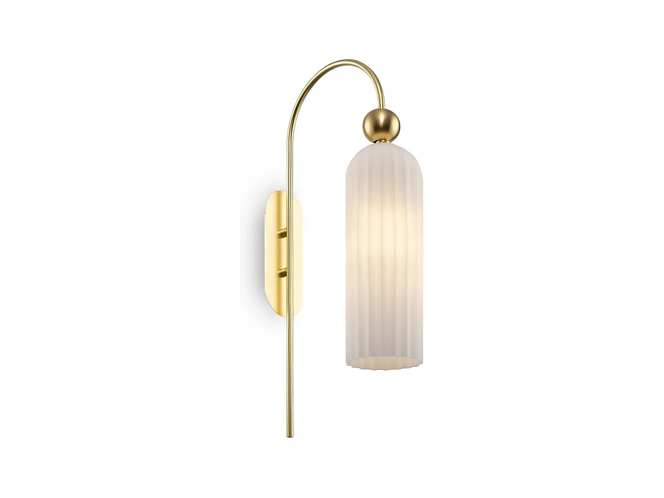 Maytoni Antic Applique murale moderne or, abat-jour en verre blanc