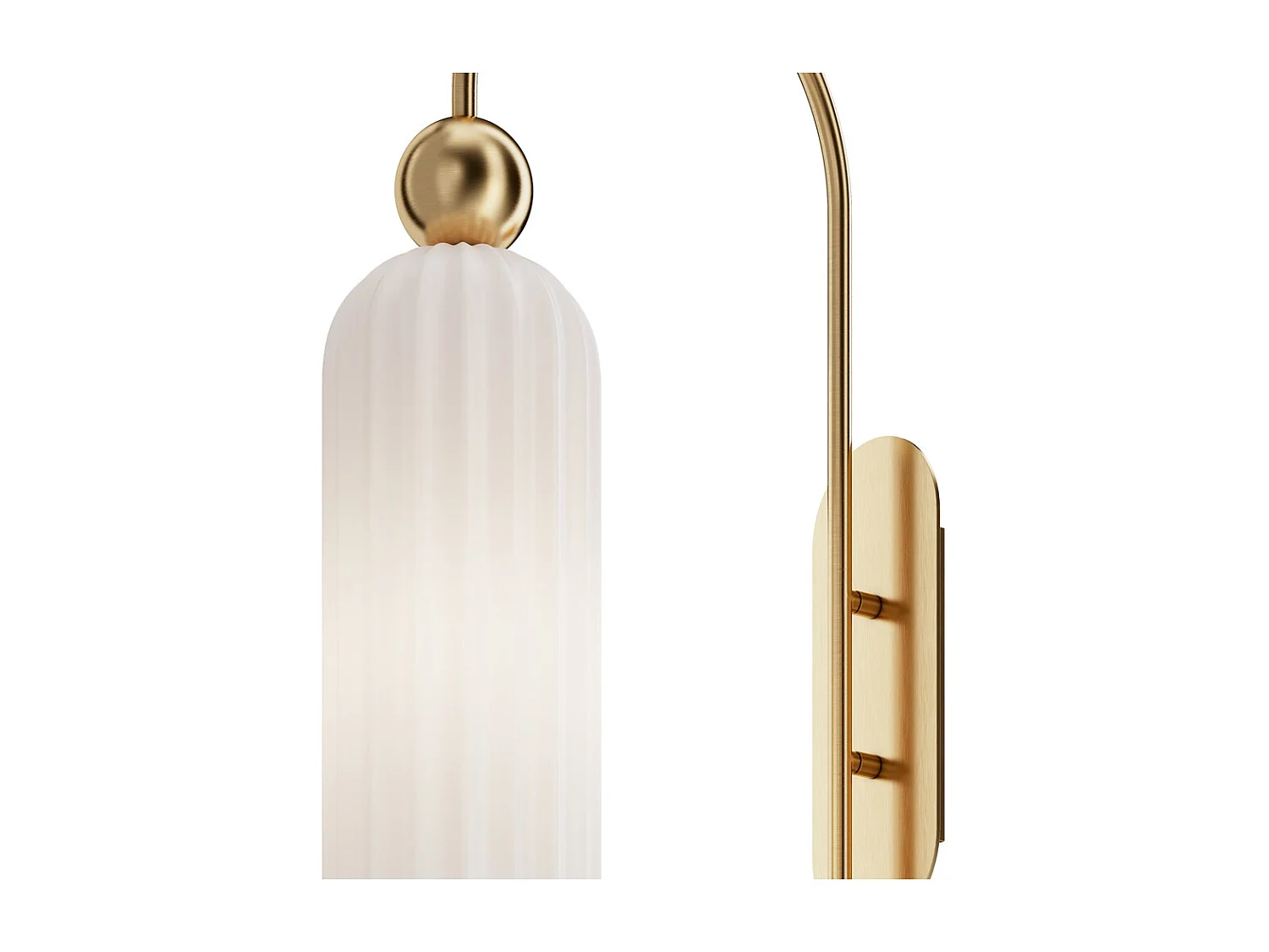 Maytoni Antic Applique murale moderne or, abat-jour en verre blanc