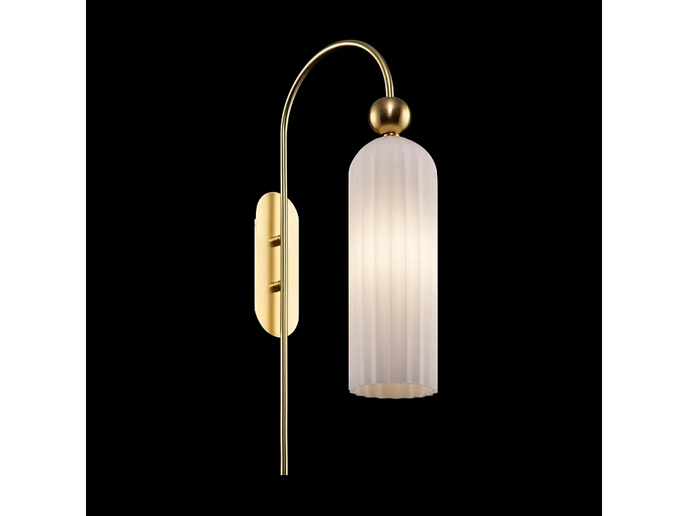 Maytoni Antic Lampada da Parete Moderna Oro, Paralume in Vetro Bianco