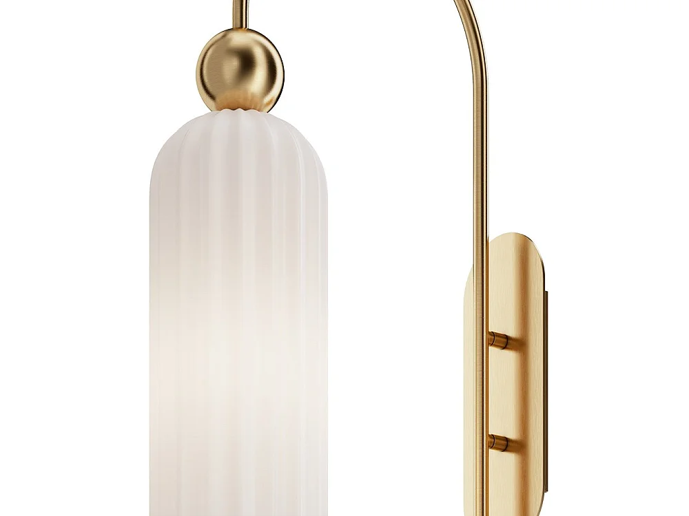 Maytoni Antic Lampada da Parete Moderna Oro, Paralume in Vetro Bianco