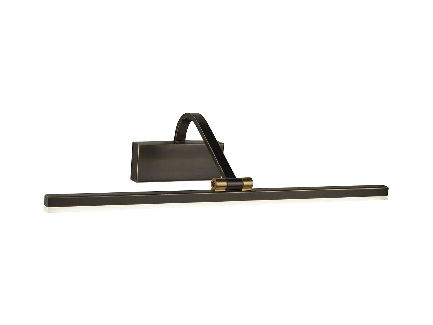 Searchlight Picture Lights - Applique da parete con 1 luce LED integrata nero spazzolato oro