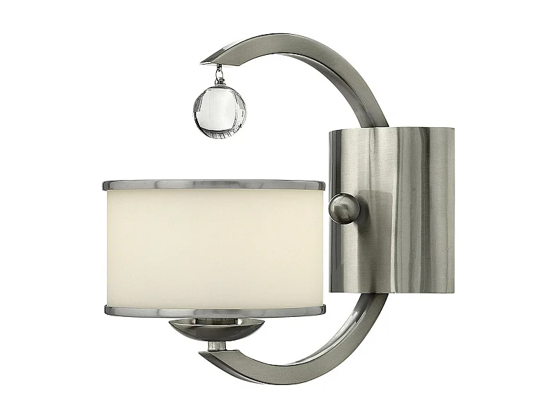 Elstead Monaco - Paralume in vetro nichel spazzolato con 1 applique da parete, E14