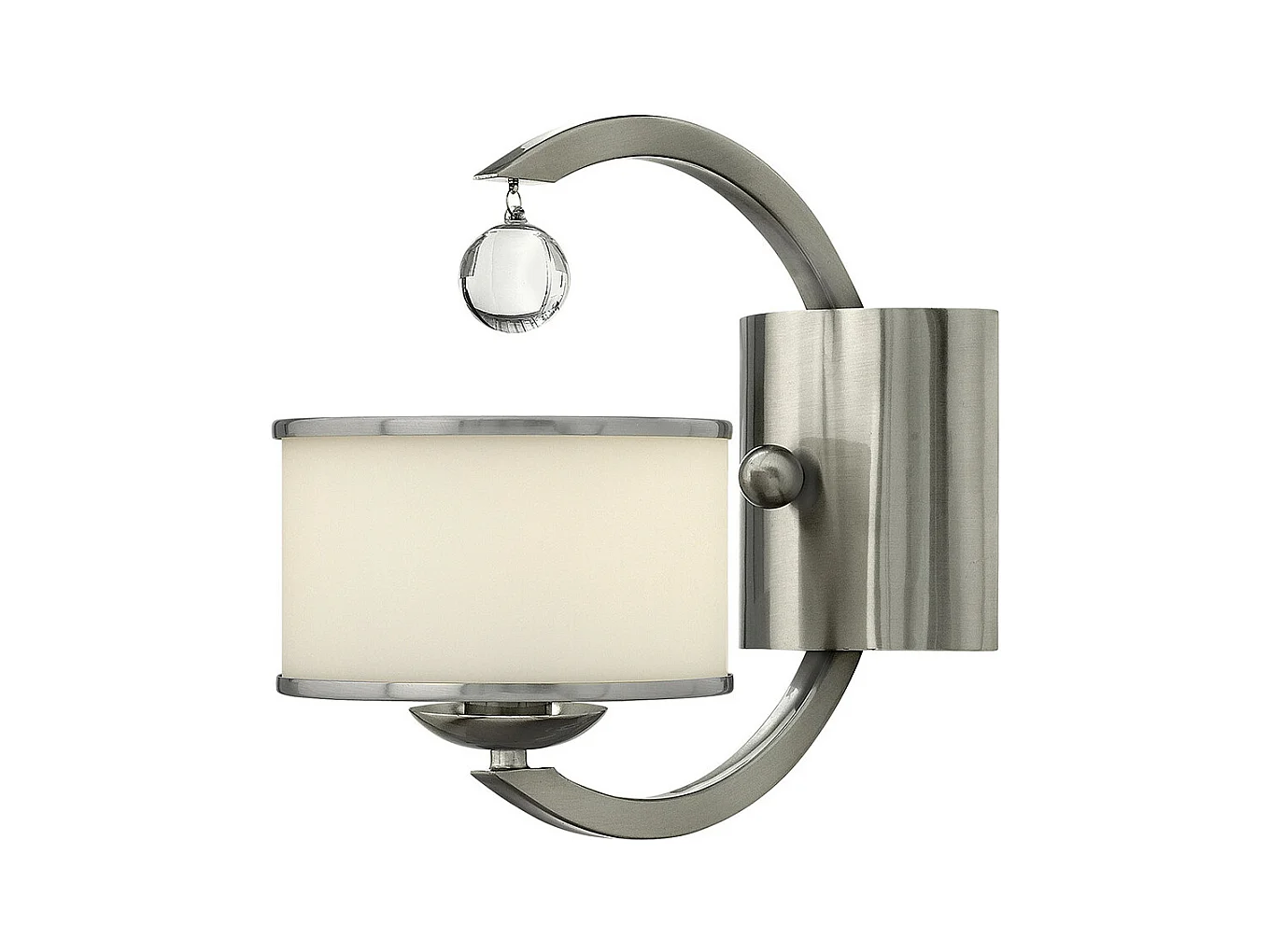 Elstead Monaco - Paralume in vetro nichel spazzolato con 1 applique da parete, E14