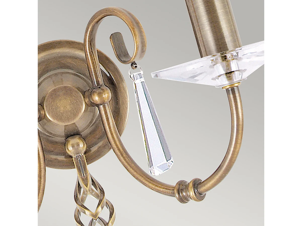 Elstead Aegean - Lampada da parete a candela da interni a 2 luci in ottone invecchiato, E14