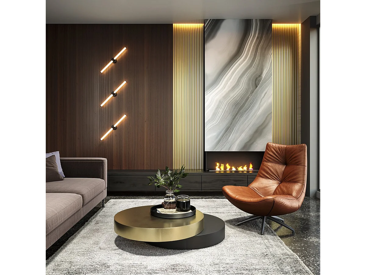 Maytoni Axis Moderne Up & Down Wandleuchte Schwarz 3000K