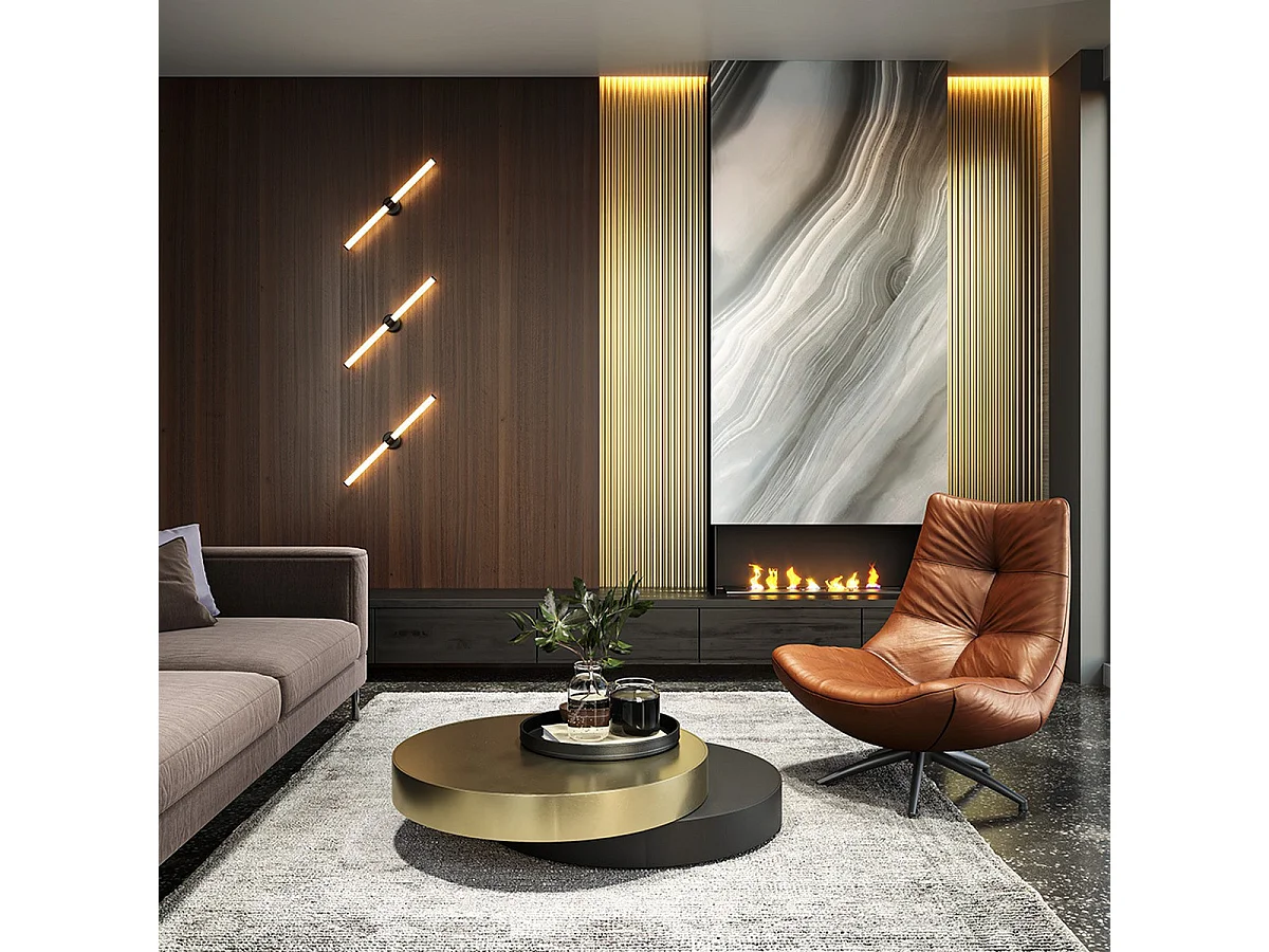 Maytoni Axis Lampada da parete moderna Up & Down Nero 3000K