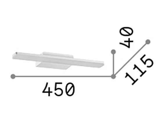 Ideal Lux MAKE-UP Lampada da parete a LED integrata da 45 cm bianca, 3000K, IP54, non dimmerabile