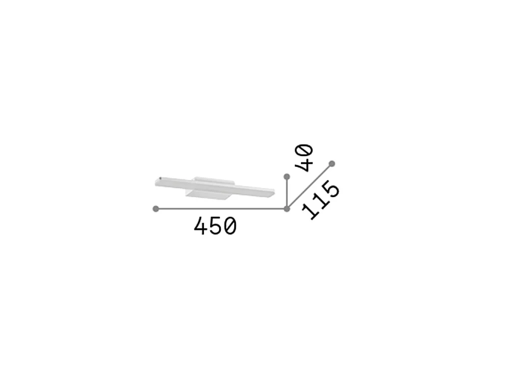 Ideal Lux MAKE-UP Applique Murale LED Intégrée 45cm Blanc, 3000K, IP54, Non Dimmable