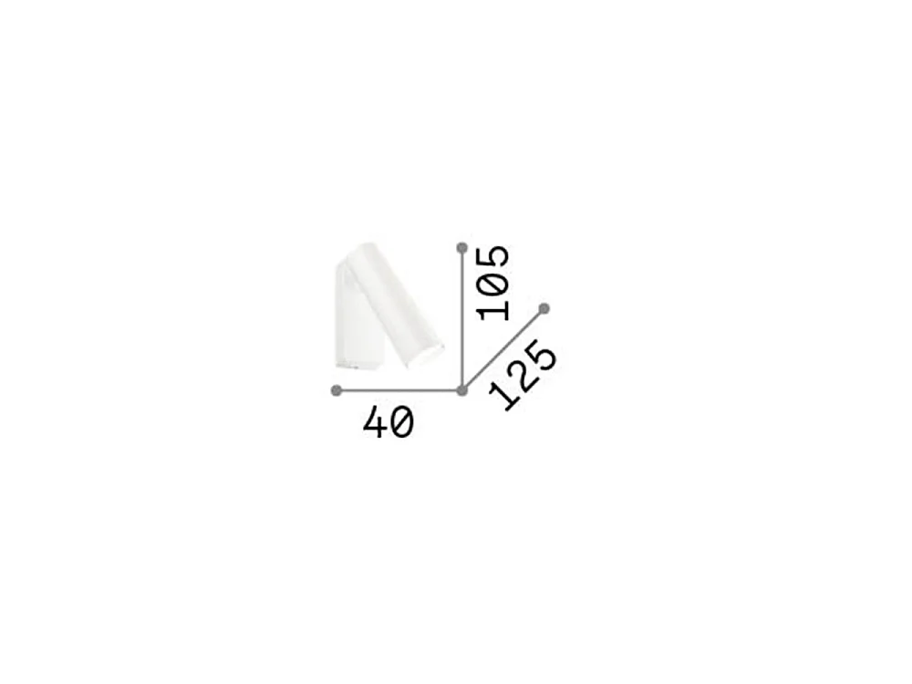 Ideal Lux PIPE Liseuse Murale Ajustable Blanc 3000K