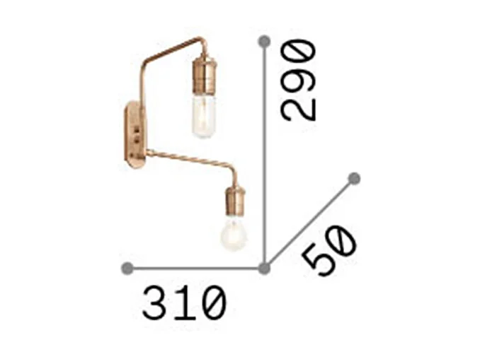Ideal Lux Triumph - Applique a 2 luci in ottone antico