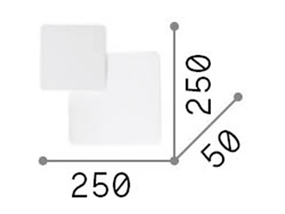 Aplique LED Decorativo Cuadrado Empotrado Blanco, 3000K