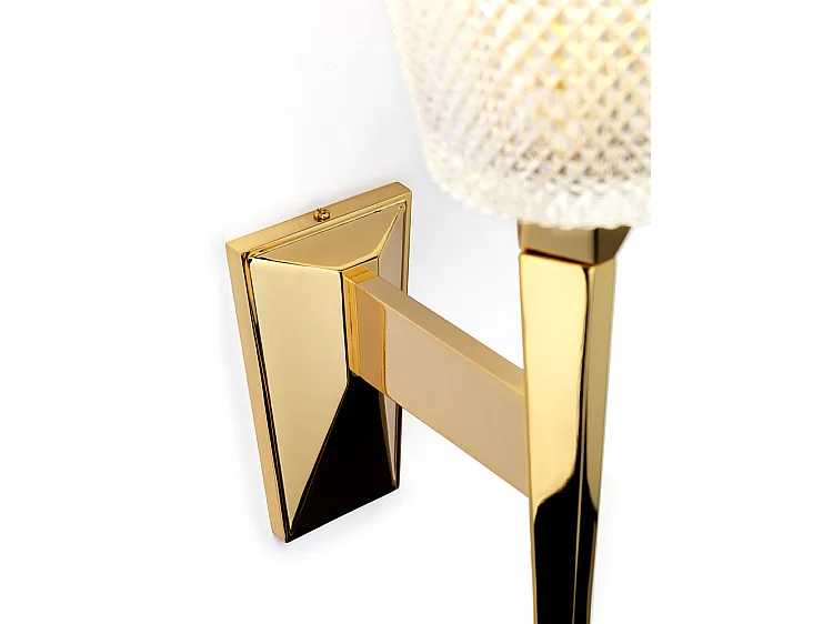 Elstead Verity - 1 Licht Wandleuchte poliert Gold Glasschirm, G9