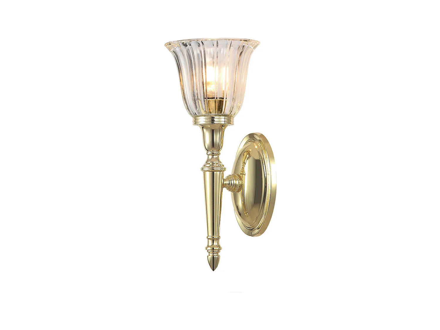 Elstead Dryden Applique murale de salle de bain à 1 lumière, laiton poli IP44, G9