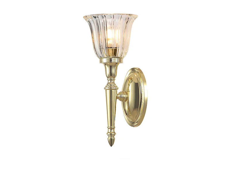 Elstead Dryden - 1 Licht Badezimmer Wandleuchte aus poliertem Messing IP44, G9