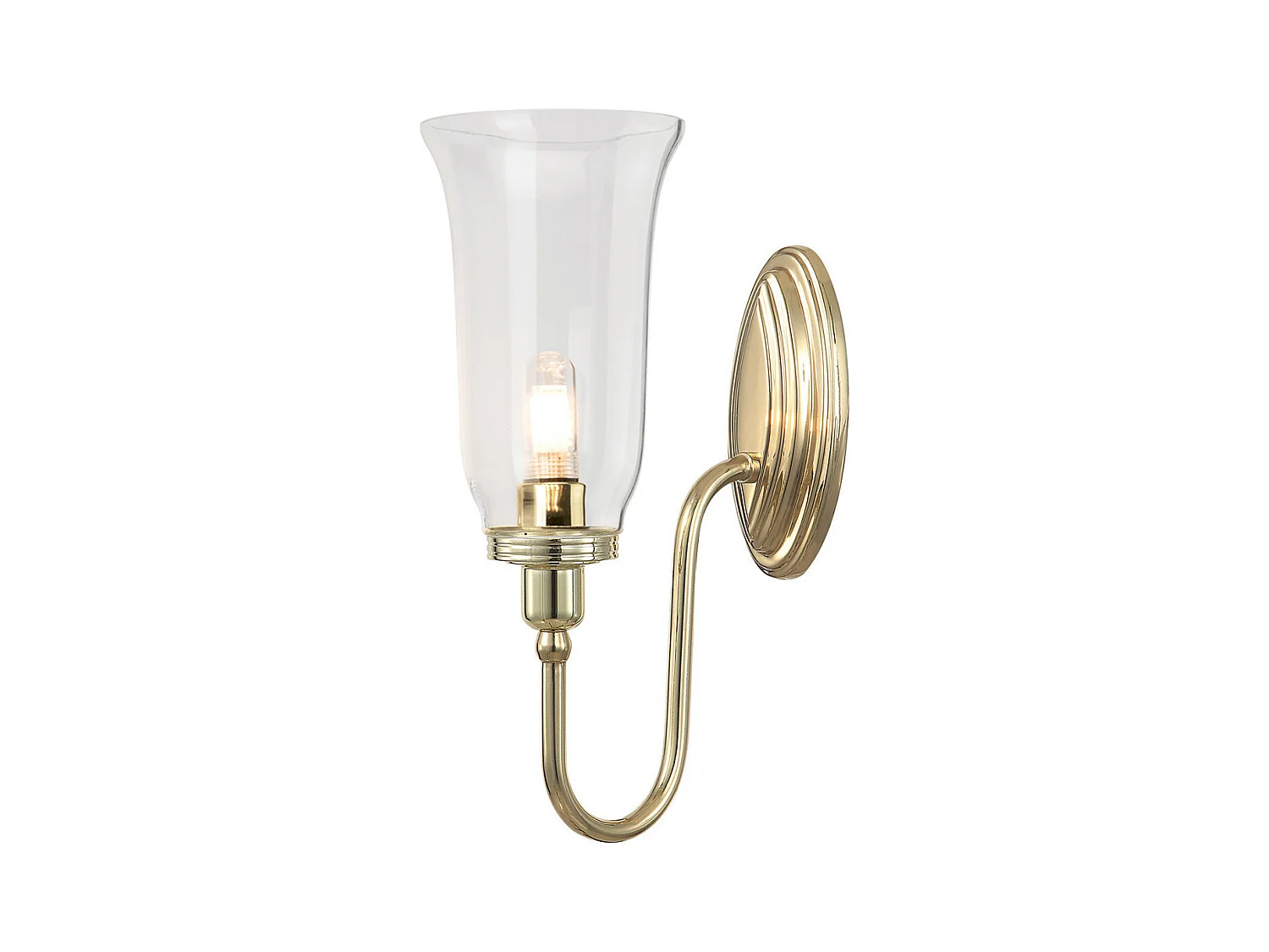 Elstead Blake - 1 Licht Badezimmer Wandleuchte aus poliertem Messing IP44, G9