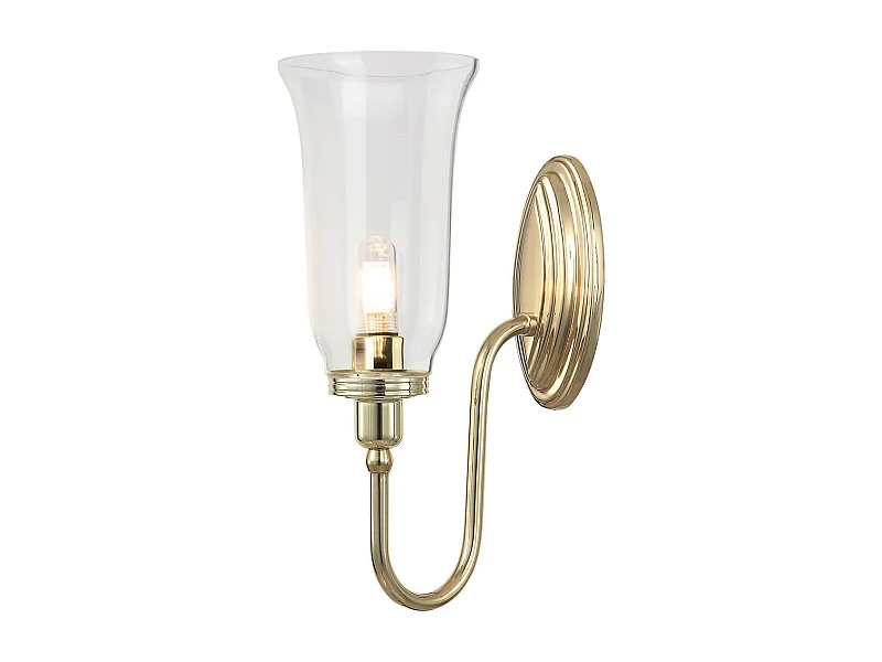 Elstead Blake 1 ljus badrumsvägglampa polerad mässing IP44, G9